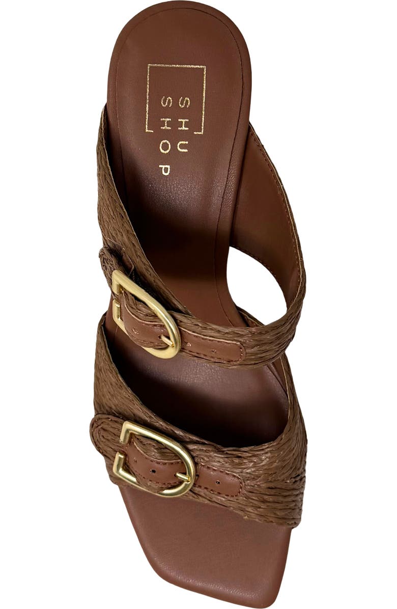 SHUSHOP Ignacia Wedge Slide Sandal, Alternate, color, Brown Woven