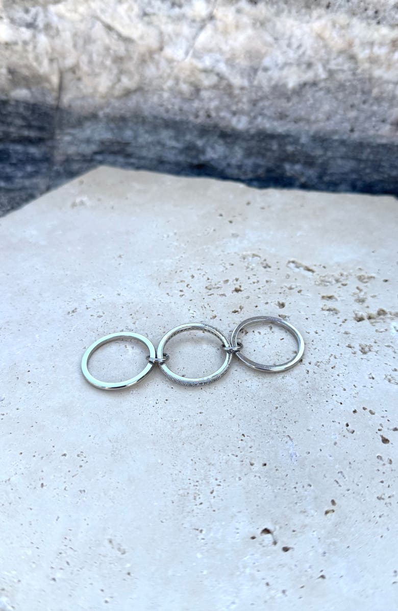 Adornia Connected 3-Layer Ring, Alternate, color, Silver