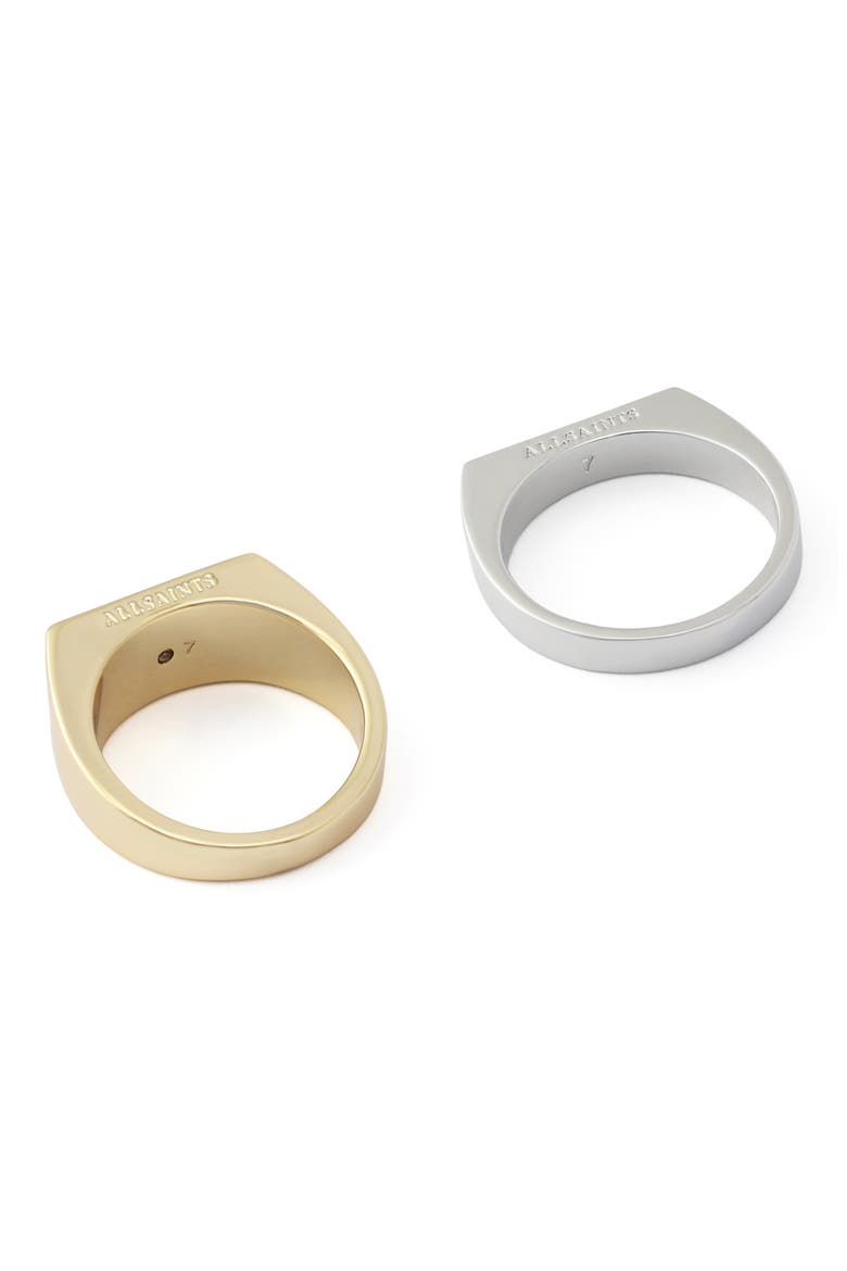 Set of 2 Signet Rings, Alternate, color, TWO TONE SHINY