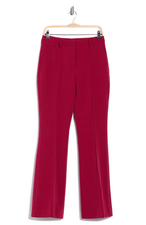Dkny Pintuck Flare Leg Pants In Burgundy