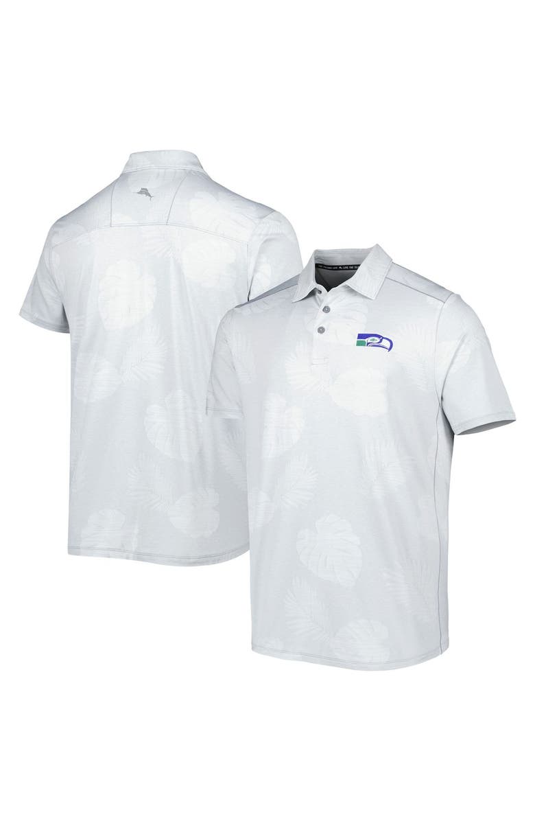 Tommy Bahama Men's Tommy Bahama Gray Seattle Seahawks Throwback Delray Frond IslandZone Polo, Main, color, 