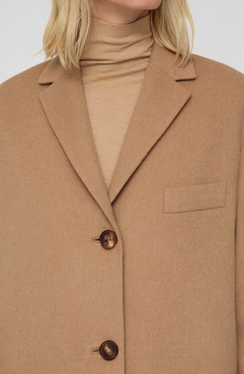 Lafayette 148 New York Camel Hair Three Button Coat, Alternate, color, Camel