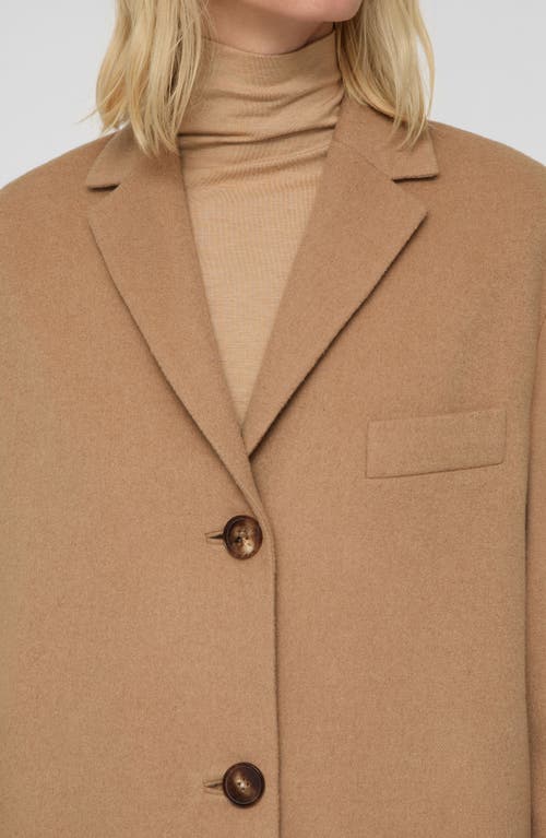 Lafayette 148 New York Camel Hair Three Button Coat In Brown