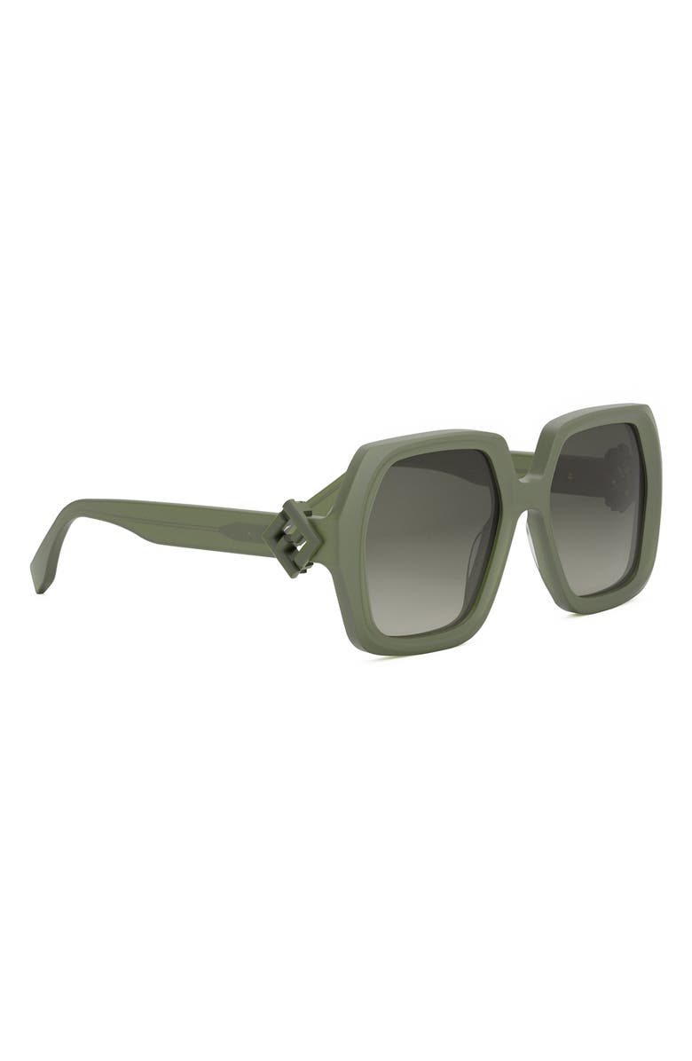 Fendi 'Fendi Diamonds 51mm Square Sunglasses, Alternate, color, Shiny Light Green / Green