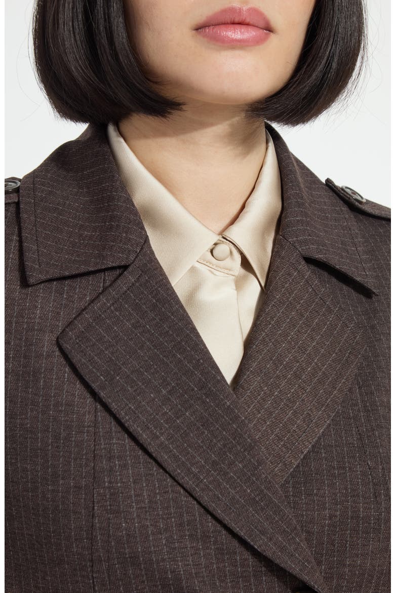 Thora Ponte Crop Trench Jacket, Alternate, color, HAIRLINE STRIPE