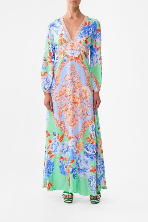 Printed Lantern Sleeve Dress Topkapi Pop