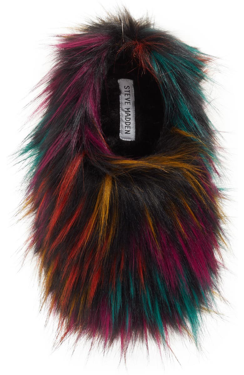 Steve Madden Fuzzy Faux Fur Slipper, Alternate, color,