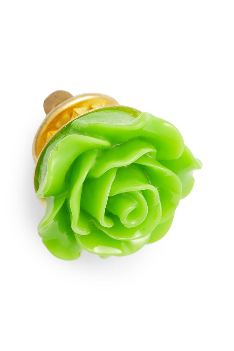 Floral Lapel Pin, Main, color, LIME GREEN