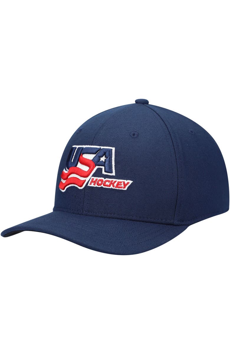 Nike Men's Nike Navy USA Hockey Team Swoosh Performance Flex Hat, Main, color, 