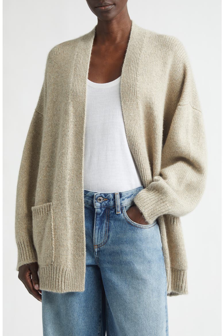 Bay Slouchy Cashmere & Cotton Cardigan, Main, color, SEA SHELL