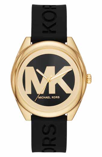 MICHAEL Michael Kors Women's Janelle Gold-Tone Silicone Strap Watch, 42mm