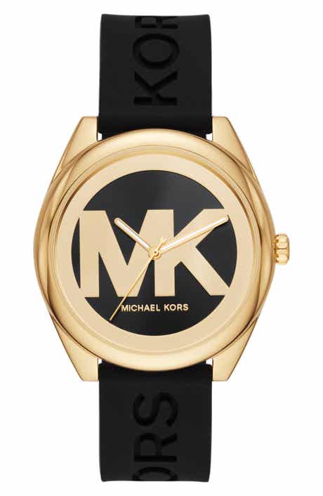 MICHAEL Michael Kors Women's Janelle Gold-Tone Silicone Strap Watch, 42mm