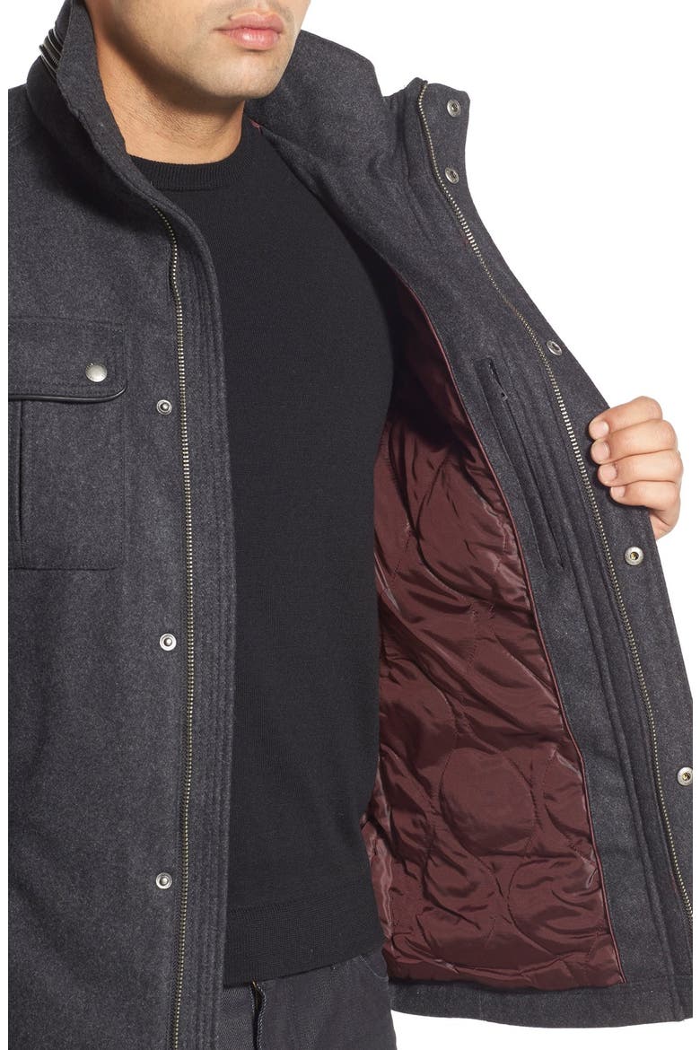 Cole Haan Melton Coat, Alternate, color, CHARCOAL