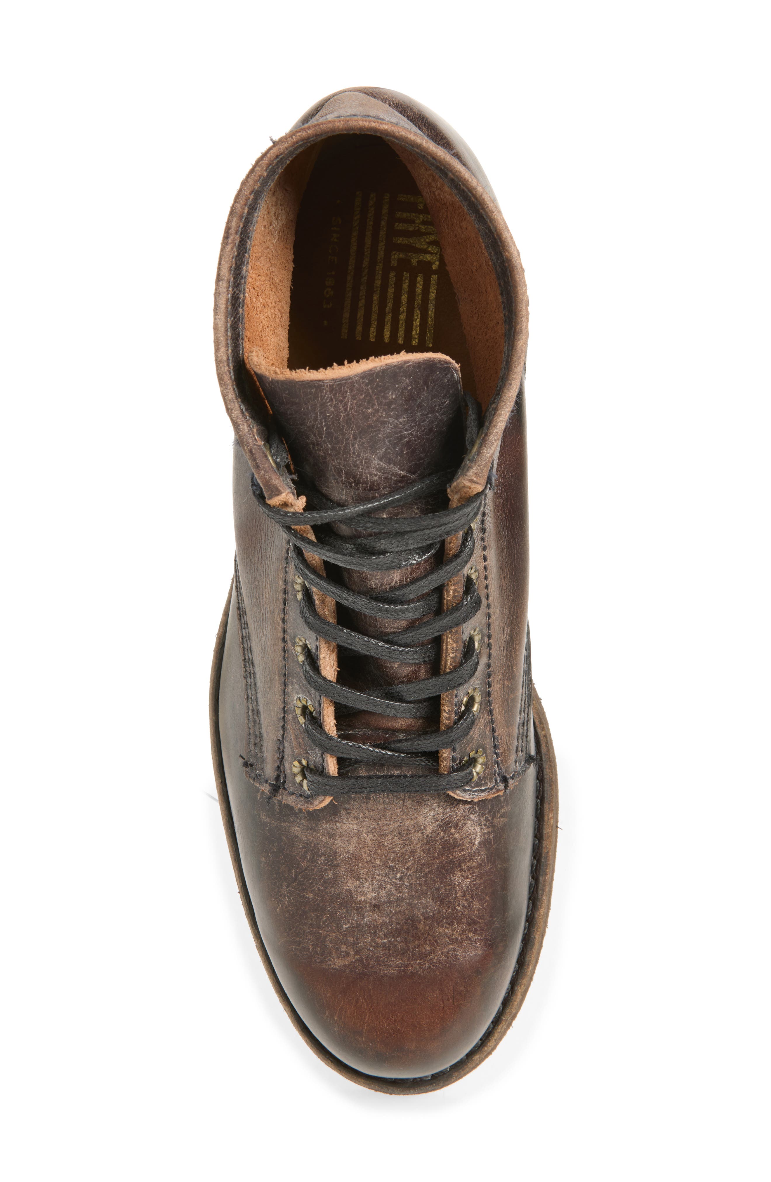 Prison Leather Boot, Alternate, color, DARK BROWN
