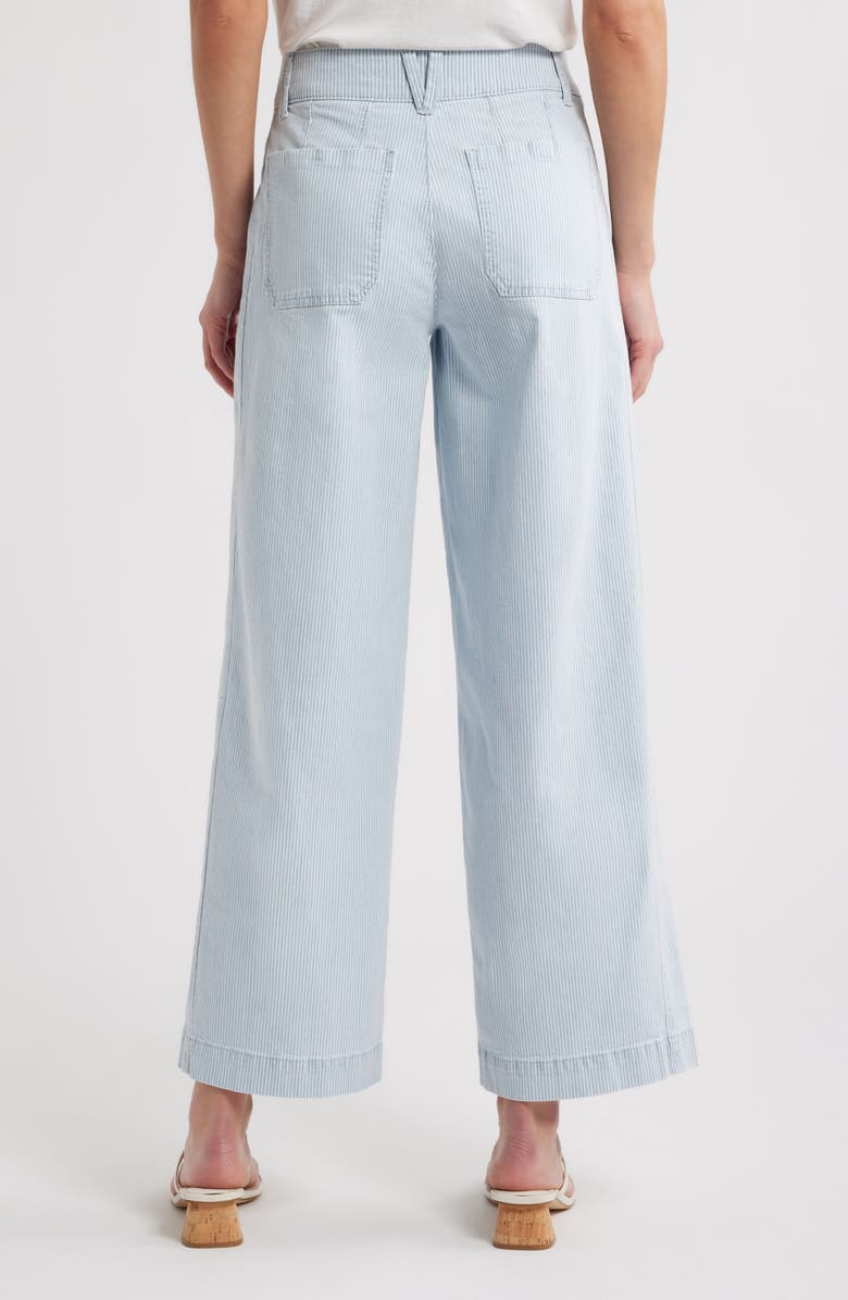 Wit & Wisdom Emma Stripe Patch Pocket High Waist Wide Leg Jeans, Alternate, color,