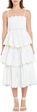 English Factory Scallop Sleeveless Sundress