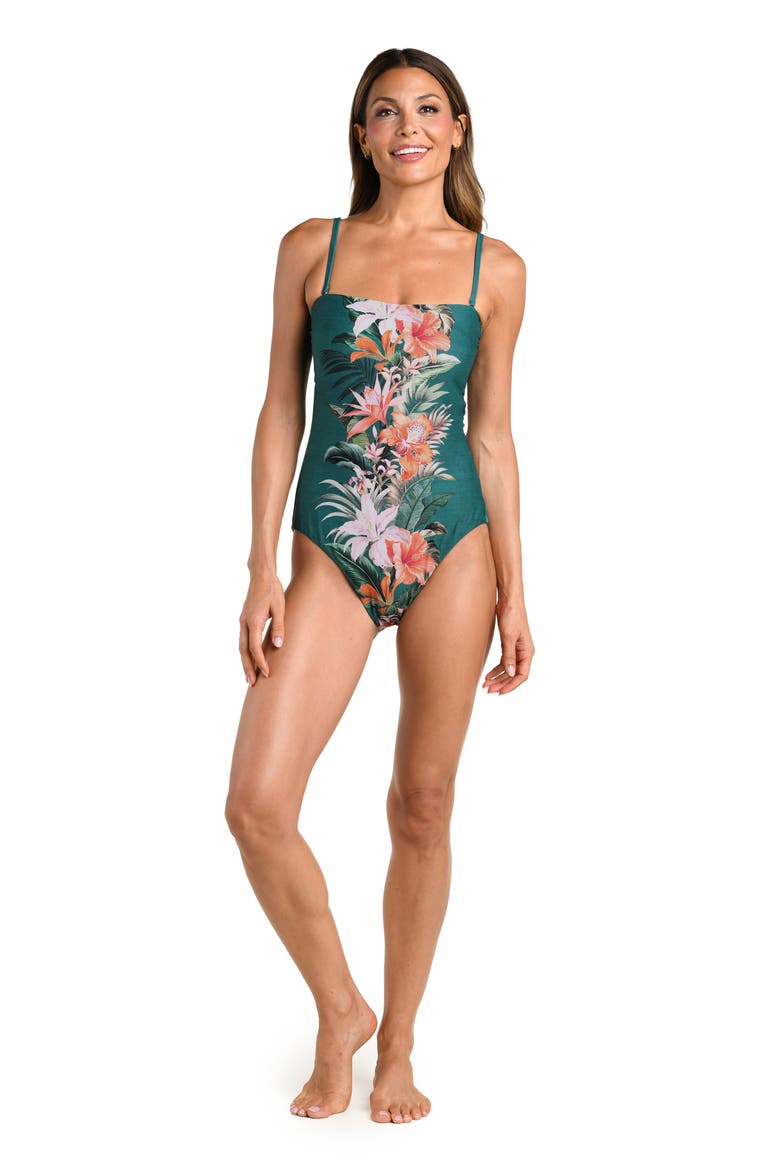 Courtyard Band One-Piece Swimsuit, Alternate, color, JUNGLE