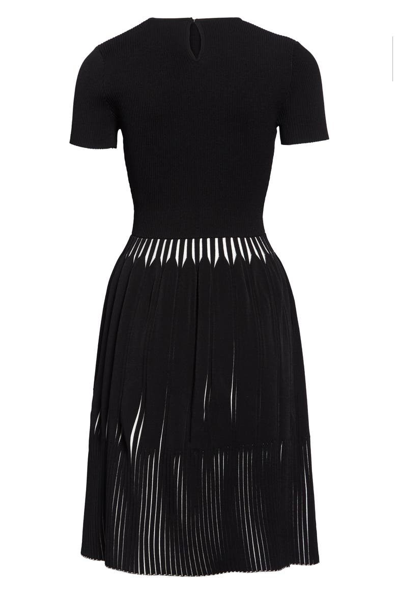 Fit & Flare Sweater Dress, Alternate, color, BLACK MULTI
