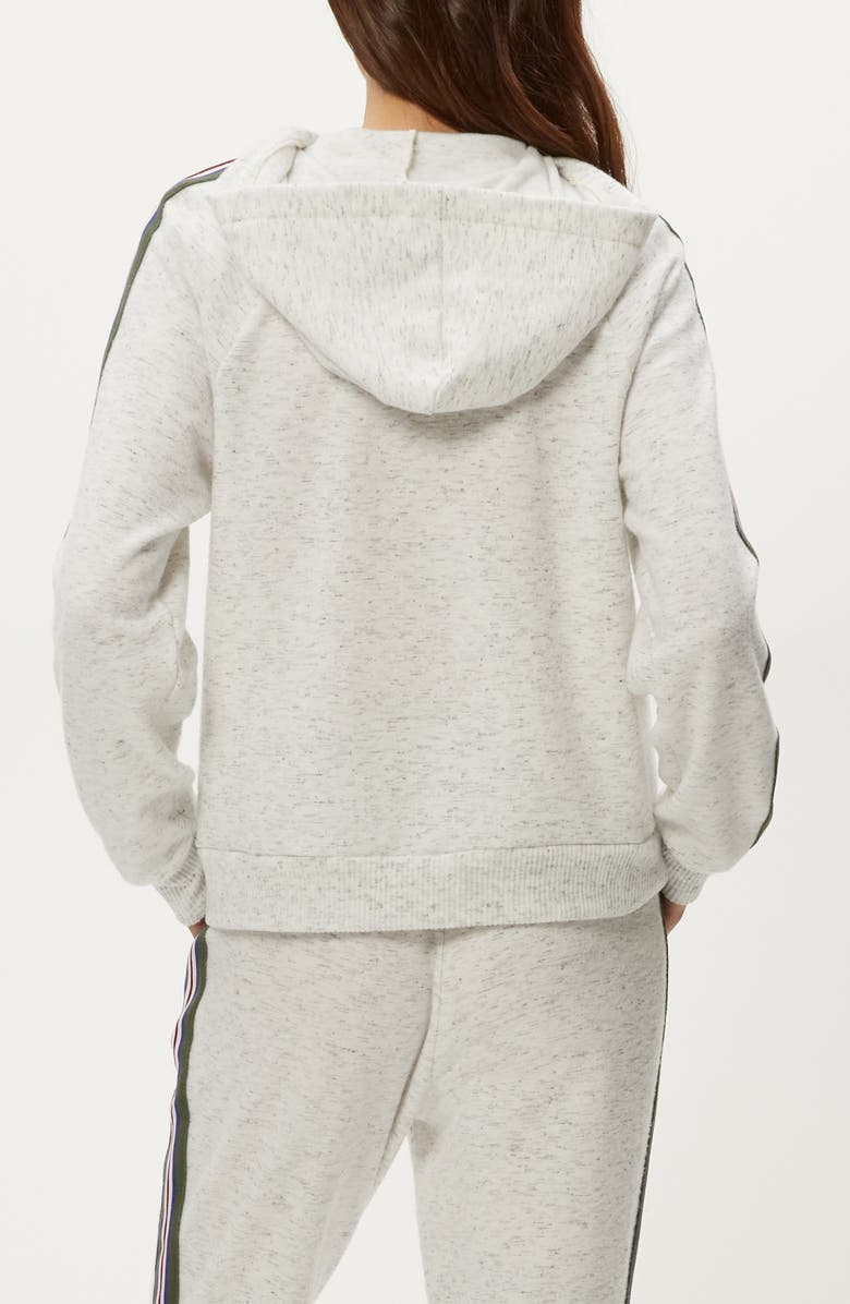 Michael Stars Latoya Stripe Accent Hoodie, Alternate, color, Chalk