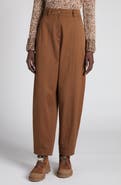 Moncler Stretch Cotton Twill Barrel Leg Ankle Trousers