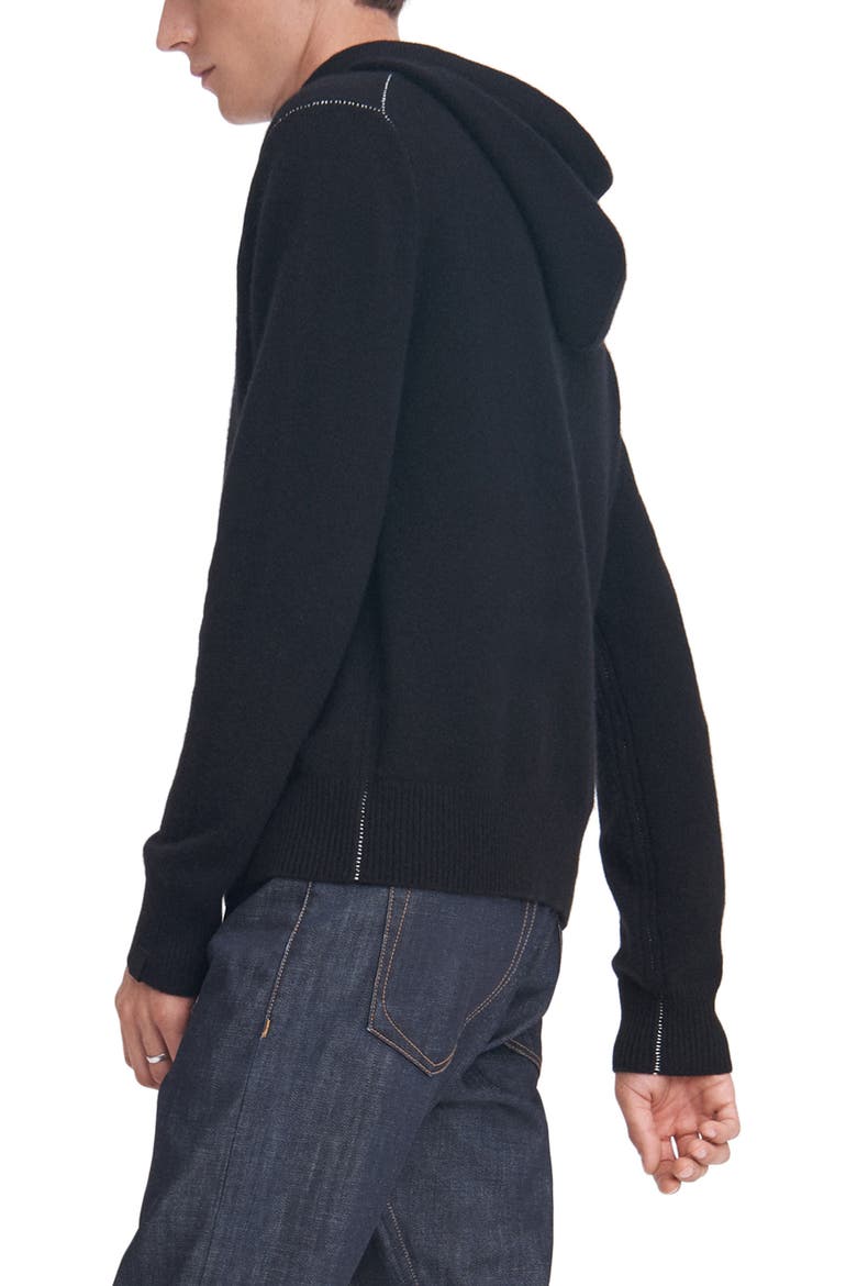 Haldon Cashmere Hoodie, Alternate, color, BLACK