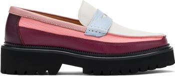 Ms. Adler Leather Lug Penny Loafers