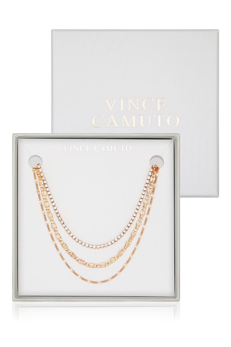 Three Layer Boxed Necklace, Main, color, GOLD TONE