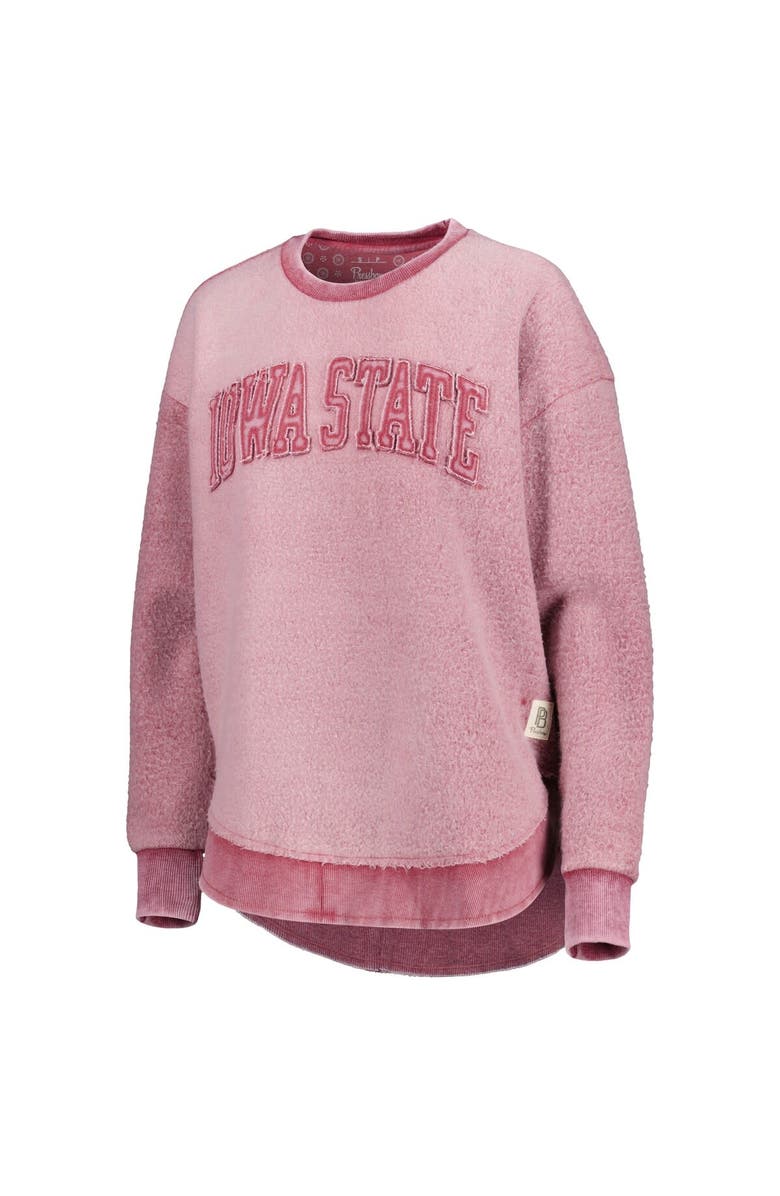 PRESSBOX Women's Pressbox Cardinal Iowa State Cyclones Ponchoville Pullover Sweatshirt, Alternate, color, Cardinal