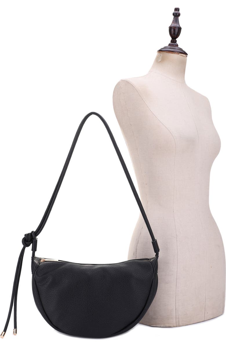 Mali + Lili Aria Recycled Vegan Leather Shoulder Bag, Alternate, color, Black