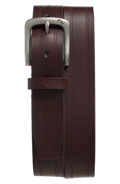 Double Stitch Leather Belt