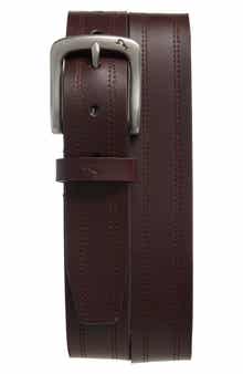 Tommy Bahama Double Stitch Leather Belt