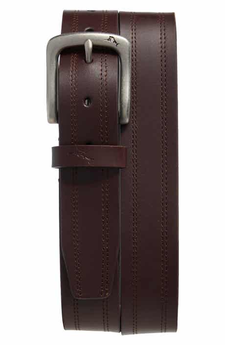 Tommy Bahama Double Stitch Leather Belt