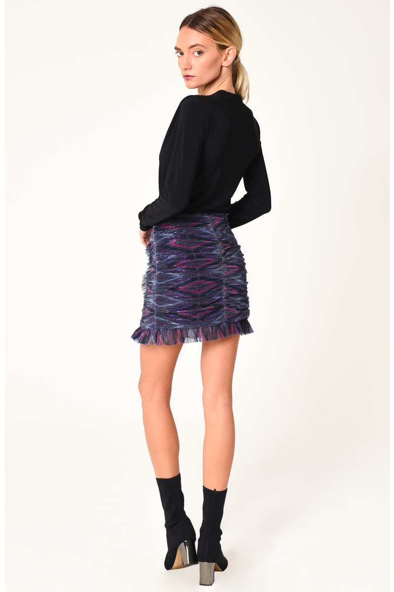 Halani Plisse Frill Miniskirt, Alternate, color, PURPLE MULTI
