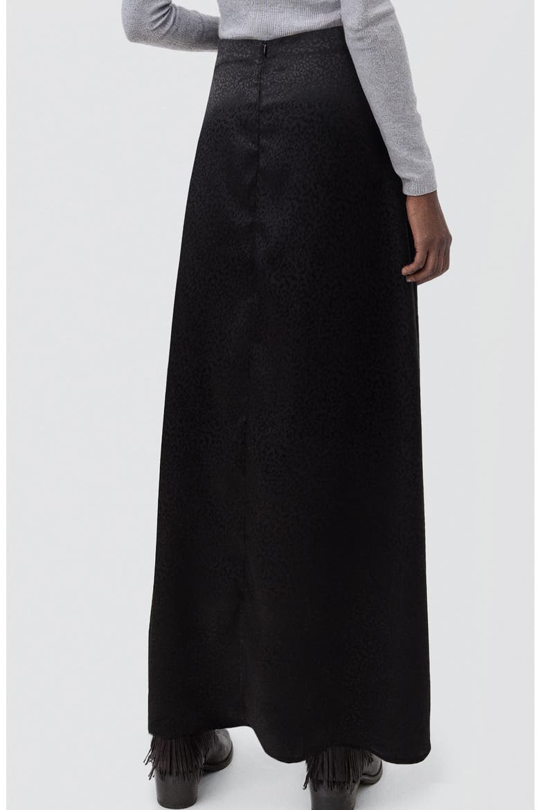 Leopard Print Maxi Skirt, Alternate, color, BLACK DENIM