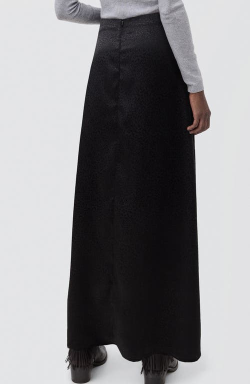 Mango Teen Leopard Print Maxi Skirt In Black