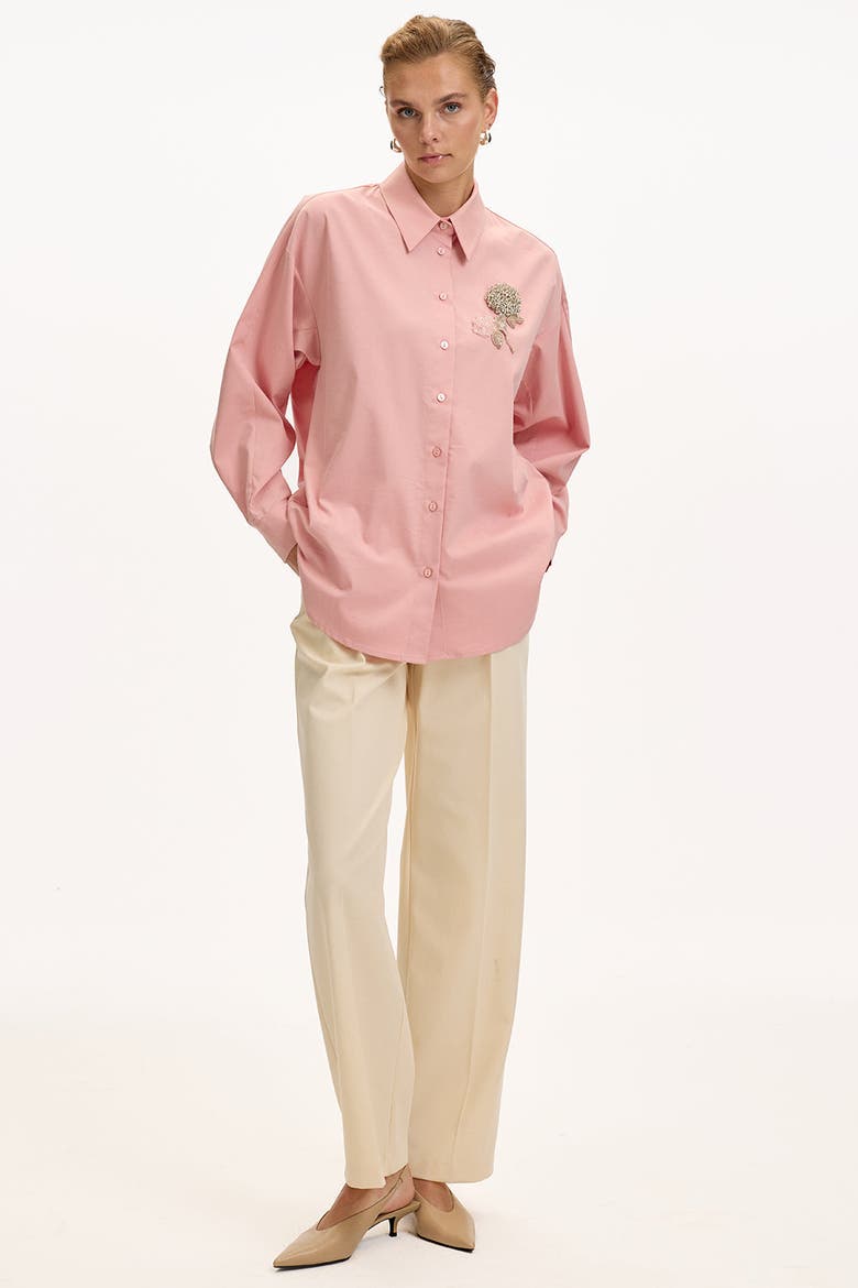 Jaelyn Embellished Long Sleeve Shirt, Alternate, color, LIGHT PINK