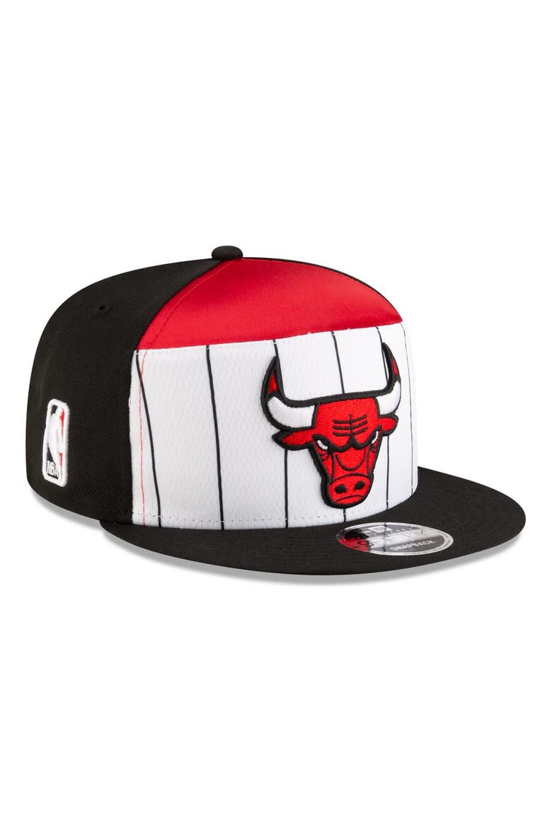 Men's New Era  White/Black Chicago Bulls 2025 NBA Tip Off Split Panel 9FIFTY Snapback Hat, Main, color, White