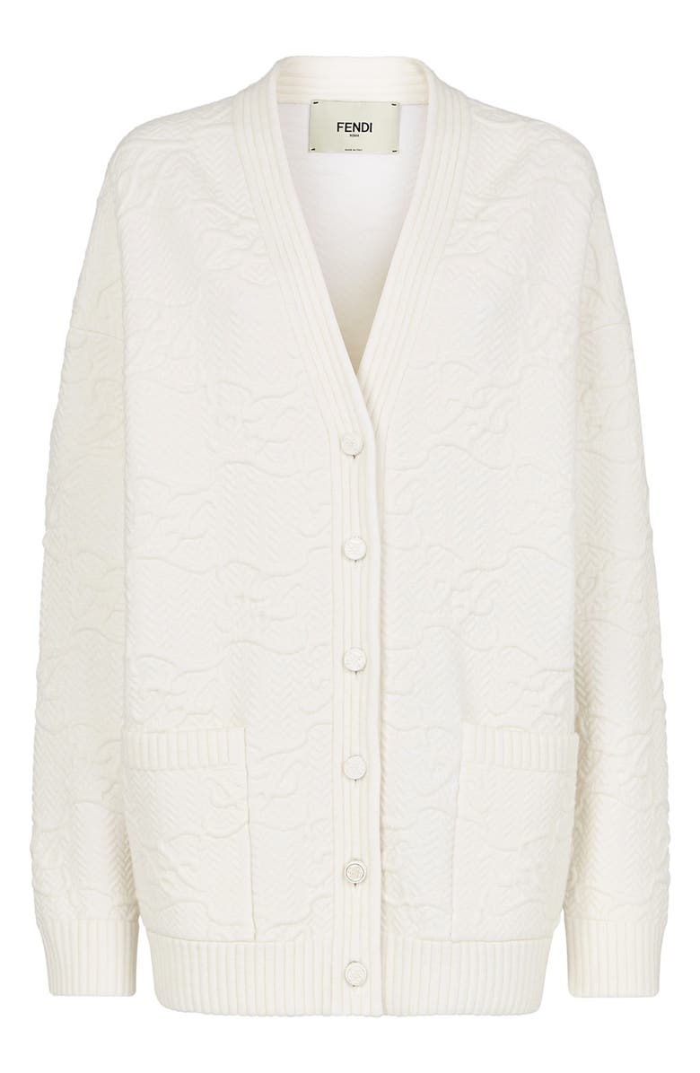 Fendi Karligraphy Quilted Cardigan, Main, color, 