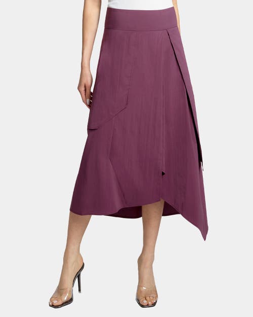 Santorelli Deb Multi-panel Asymmetric Midi Skirt In Stretch Cotton Blend