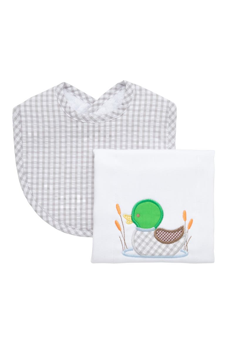 Playful Pals Basic Bib & Burp Boxed Set, Main, color, Mallard