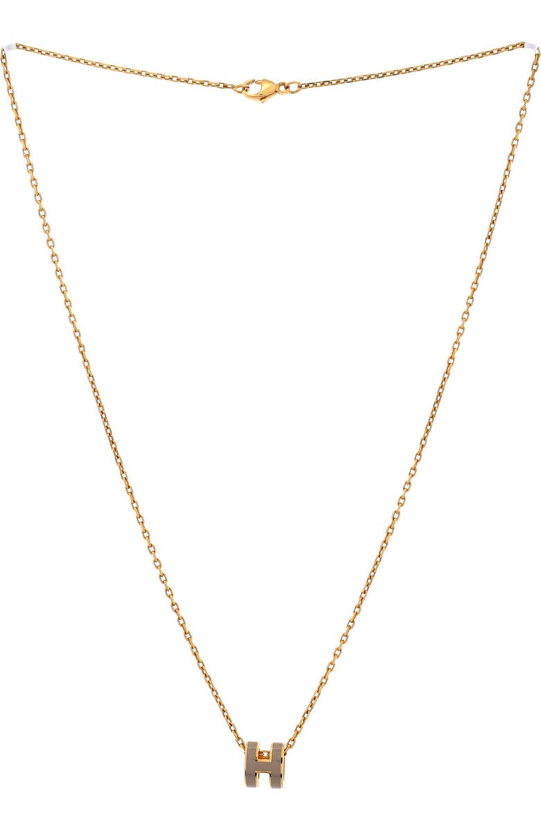 Pre-Owned Hermes Pop H Pendant Chain Necklace Metal and Enamel Mini, Alternate, color, Gold