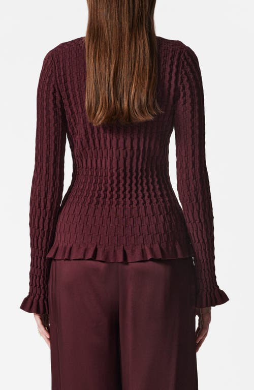 & Other Stories Textured Bell Sleeve Cardigan In Burgundy