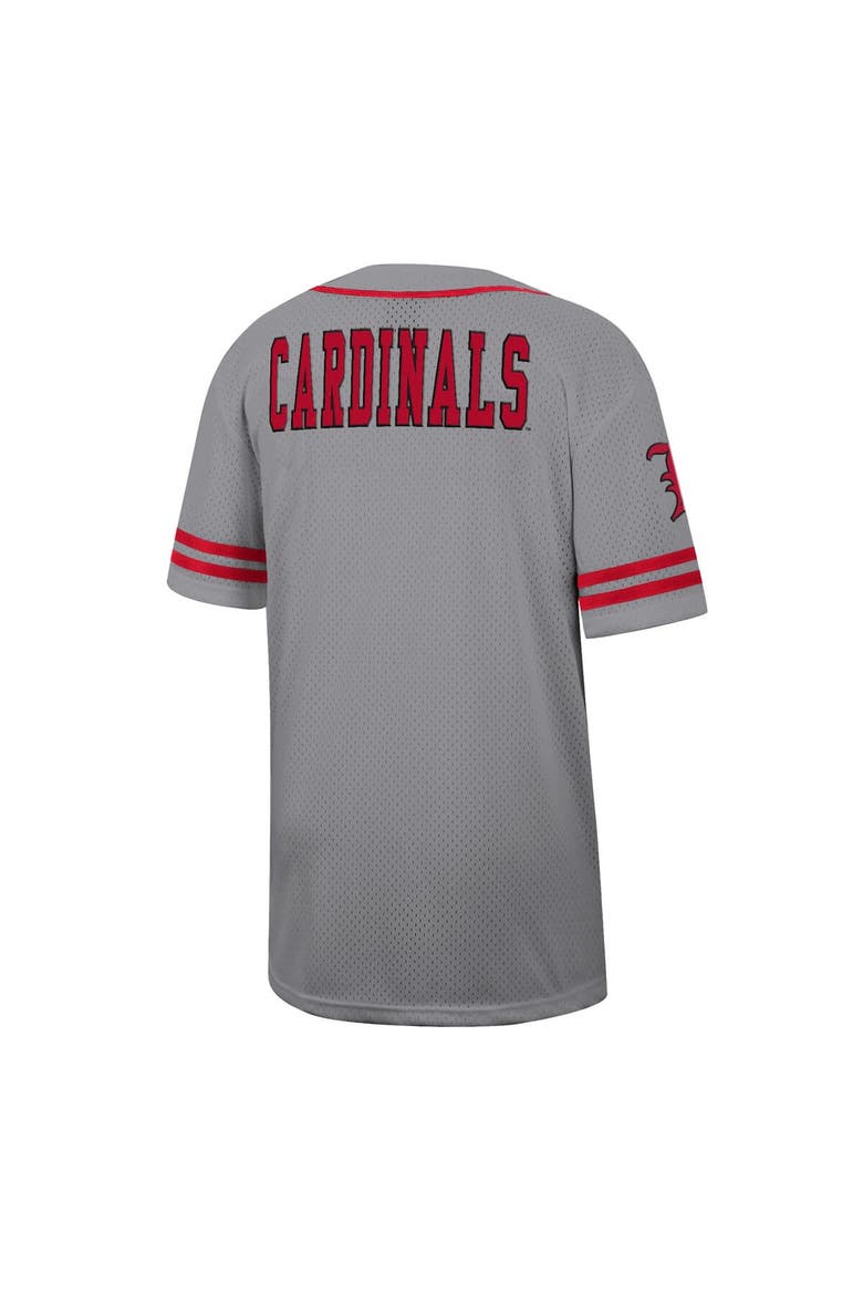 Men's Colosseum Gray Louisville Cardinals Free Spirited Baseball Jersey, Alternate, color, Gray