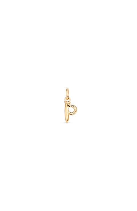 18K Gold-Plated Letter P Charm