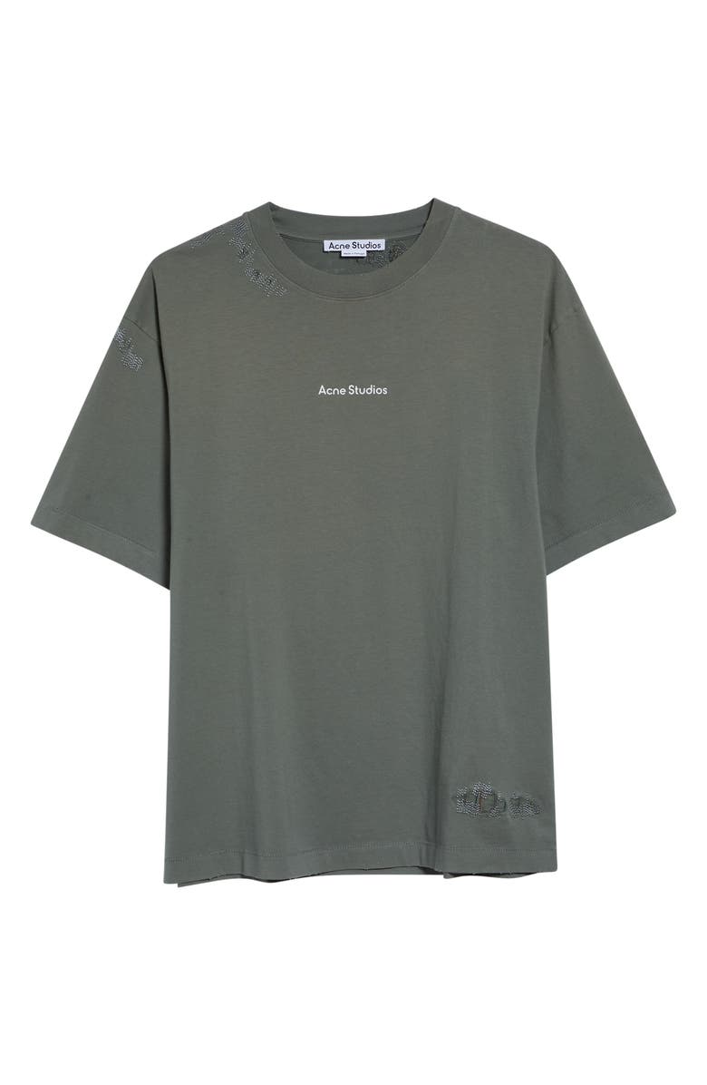 Acne Studios Gender Inclusive Exford U Stamp Mending Midsummer Graphic T-Shirt, Alternate, color, Slate Grey
