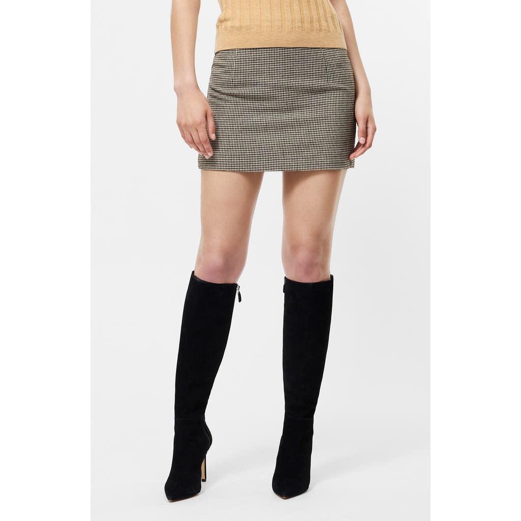French Connection Houndstooth Miniskirt In Brown