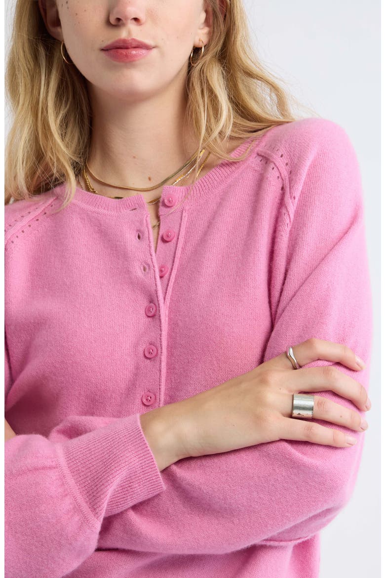 Wool & Cashmere Blend Henley Sweater, Alternate, color, PINK PRINCE