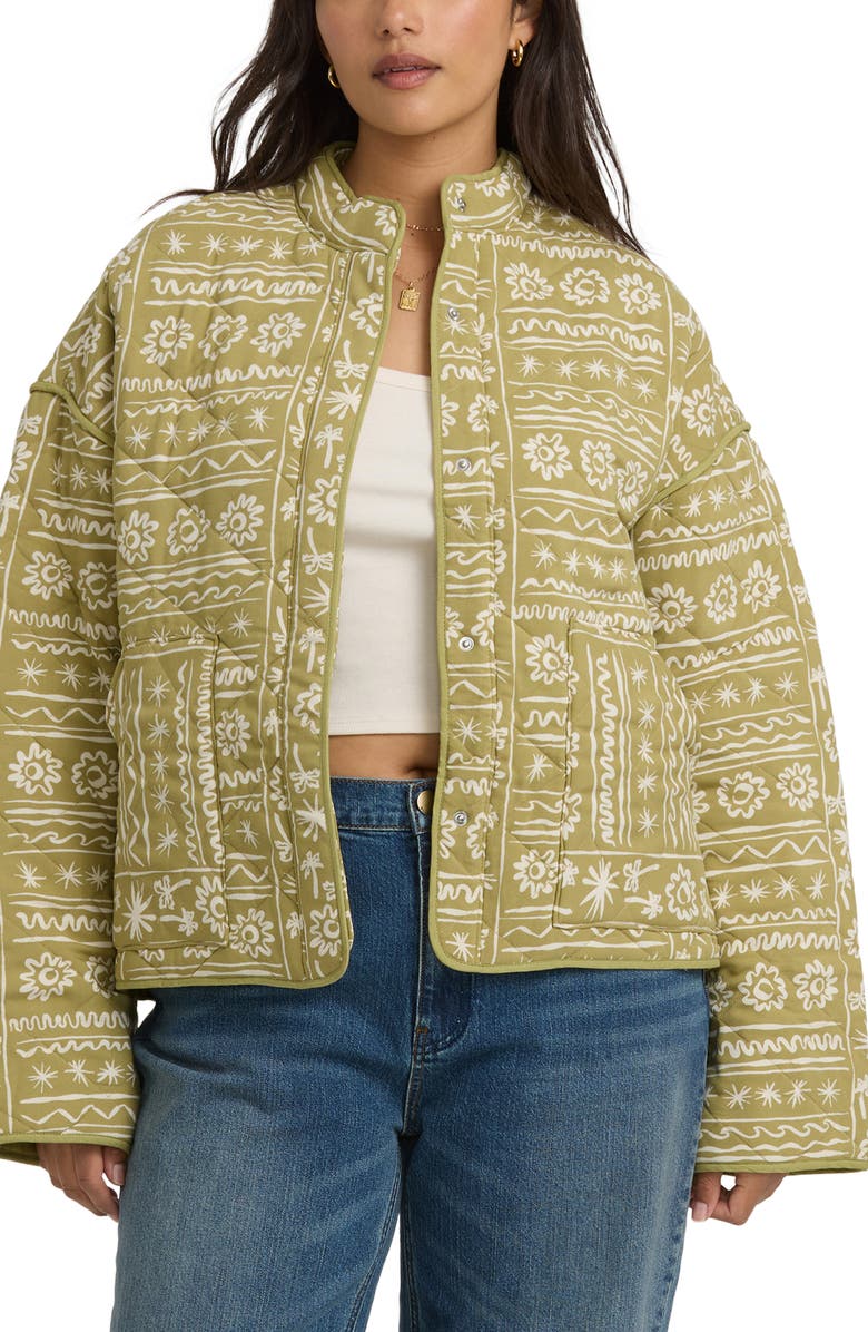 Billabong Folk Story Oversize Jacket, Alternate, color, Green Tea