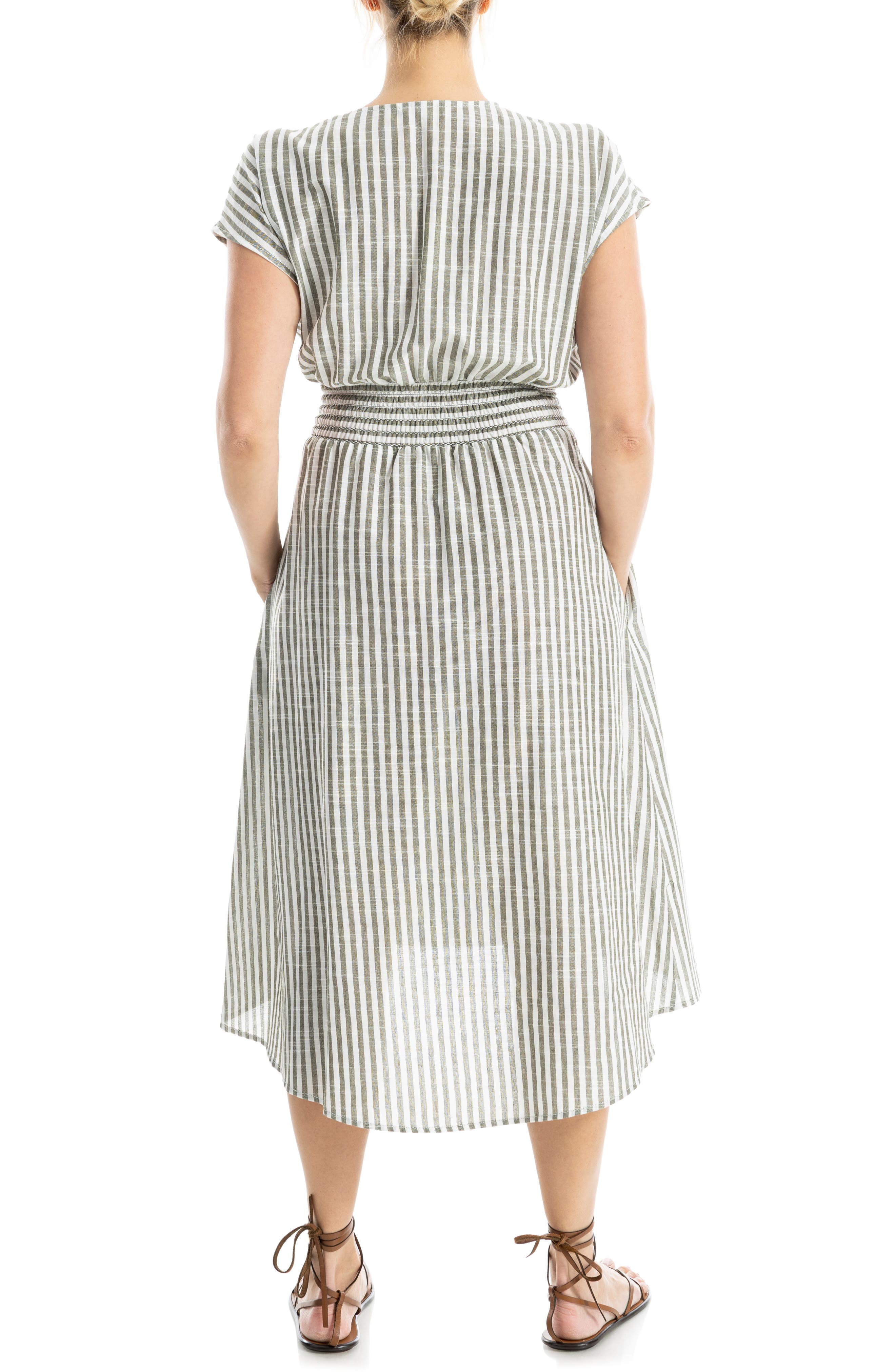 Stripe Tie Front Cotton Blend Dress - image 2
