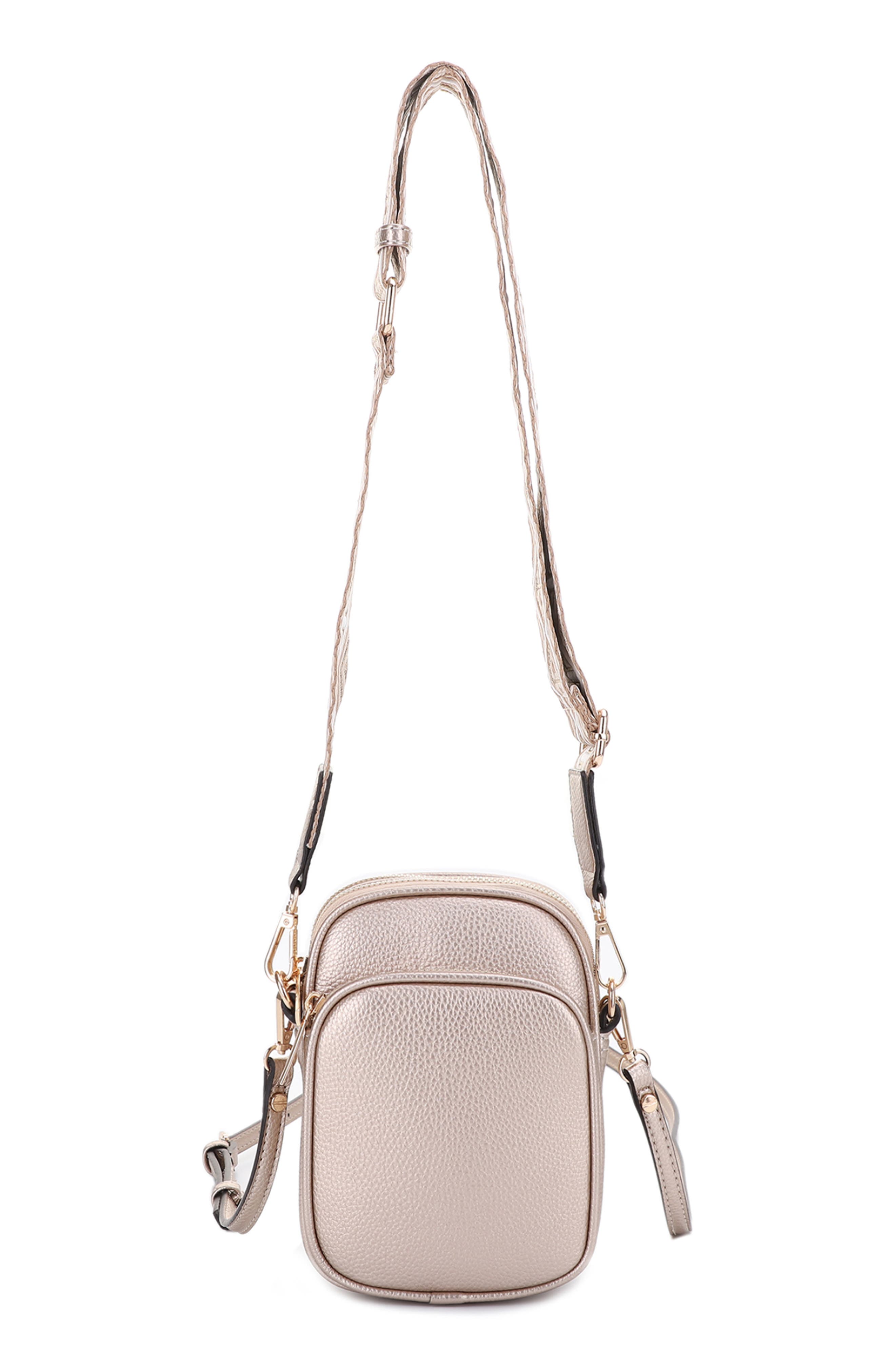 Mali + Lili Josephine Vegan Leather Crossbody Bag in Gold 
